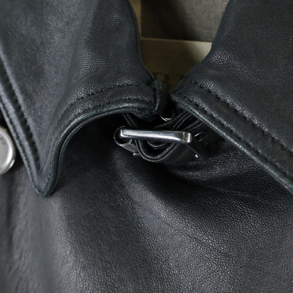 BURBERRY BRIT(バーバリー ブリット) レザー切り替え ラグランスリーブ トレンチ ジャケット ショート コート ブラック/ベージュ レディース 3763127