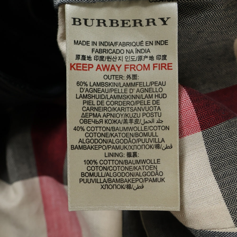 BURBERRY BRIT(バーバリー ブリット) レザー切り替え ラグランスリーブ トレンチ ジャケット ショート コート ブラック/ベージュ レディース 3763127