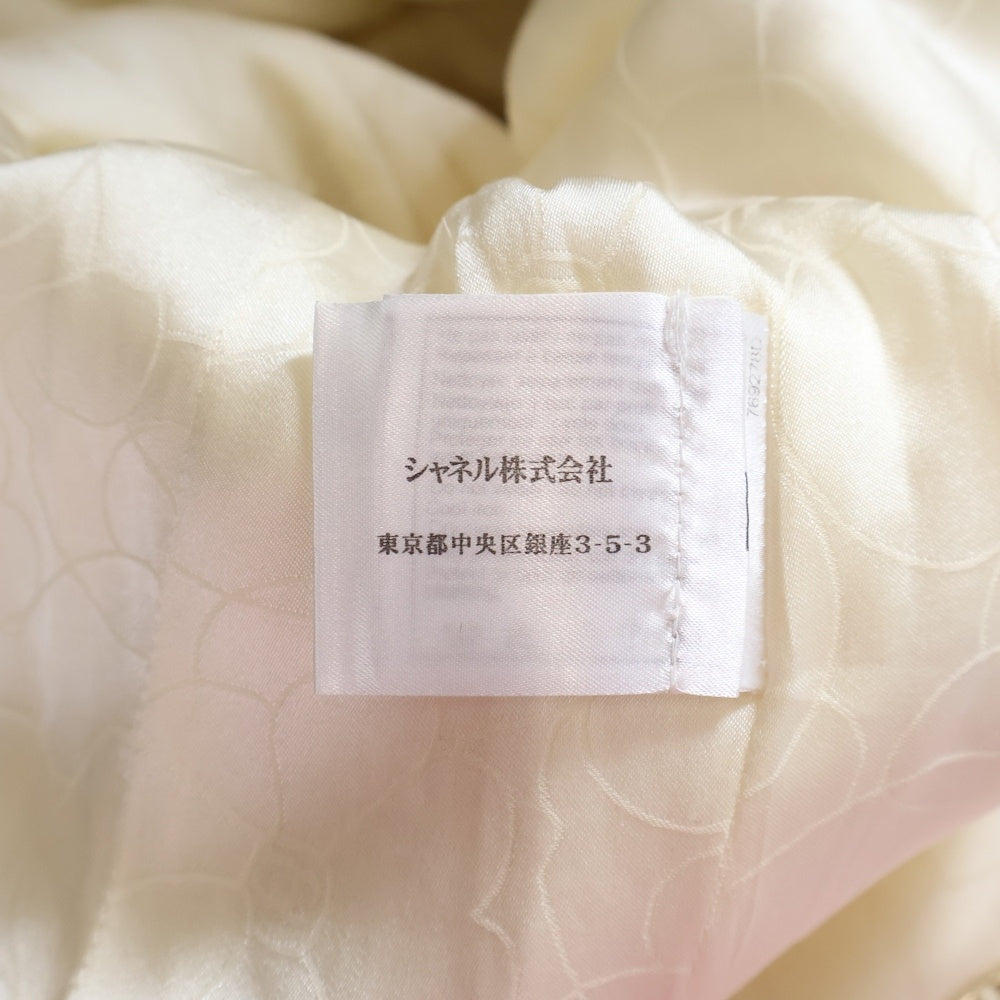 CHANEL(シャネル) 07P スプリングコレクション ココマーク溶岩ボタン カットオフデニム切り替え ツイード ナポレオンジャケット ホワイト/インディゴ レディース P30528W03863