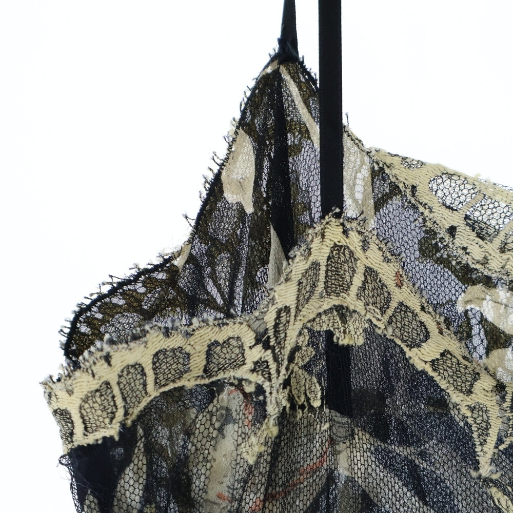 emanuel ungaro(ユーバイ ウンガロ) 花柄 キャミシアーワンピース ブラック