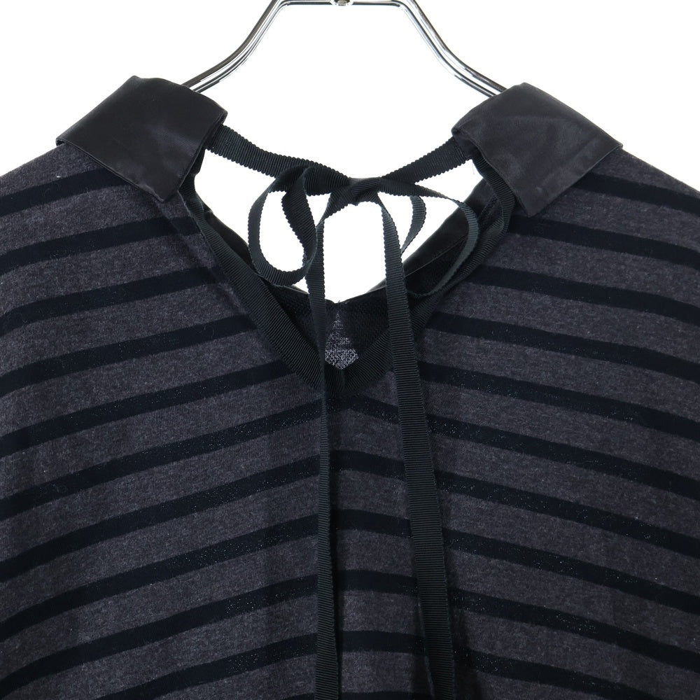 sacai luck(サカイ ラック) ボーダー長袖カットソー ブラック×ダークパープル ♯2 レディース