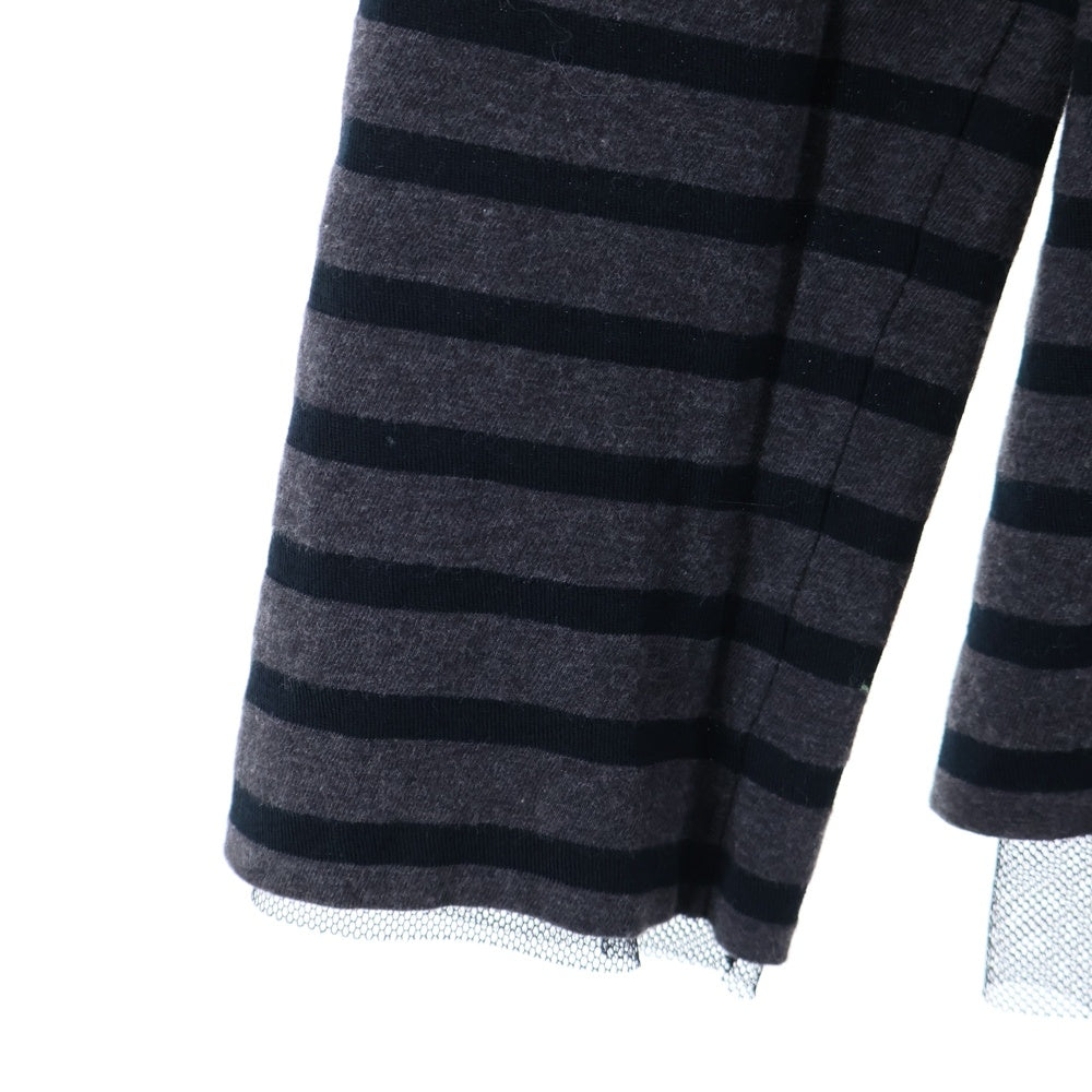 sacai luck(サカイ ラック) ボーダー長袖カットソー ブラック×ダークパープル ♯2 レディース