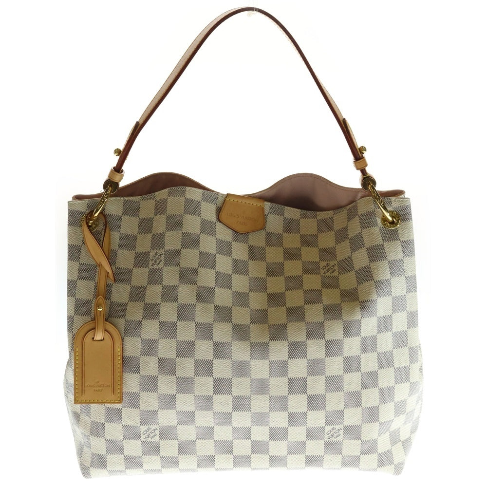 LOUIS VUITTON(ルイヴィトン) ダミエアズール グレースフルPM ハンドバッグ トートバッグ ゴールド金具 レザー×PVC ホワイト×ピンク N42249