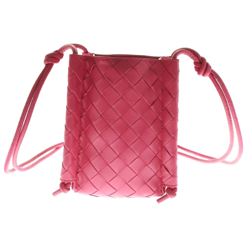 BOTTEGA ピンクショルダーバッグ BOTTEGA ピンク 編み込みレザー