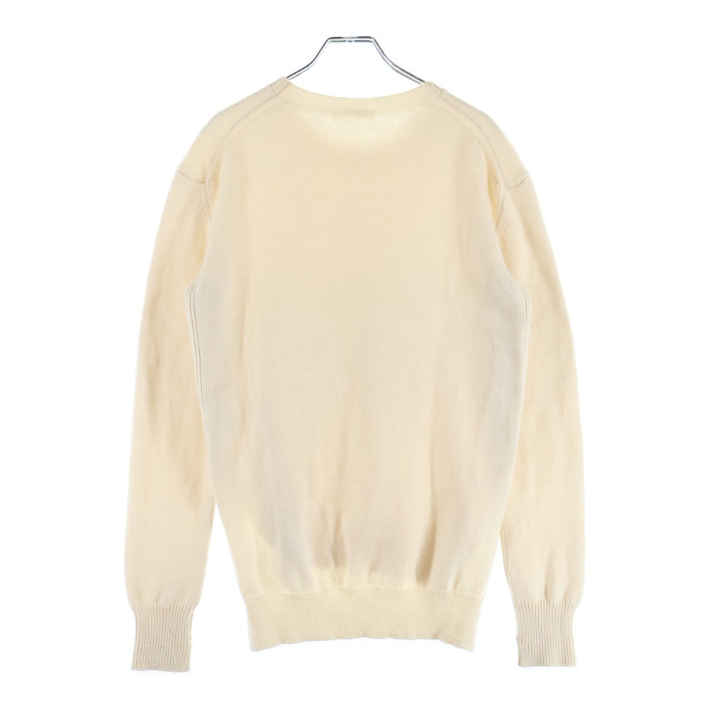 CELINE(セリーヌ) トリオンフ ロゴ刺繍 クルーネックカシミヤ長袖セーター ニット ベージュ