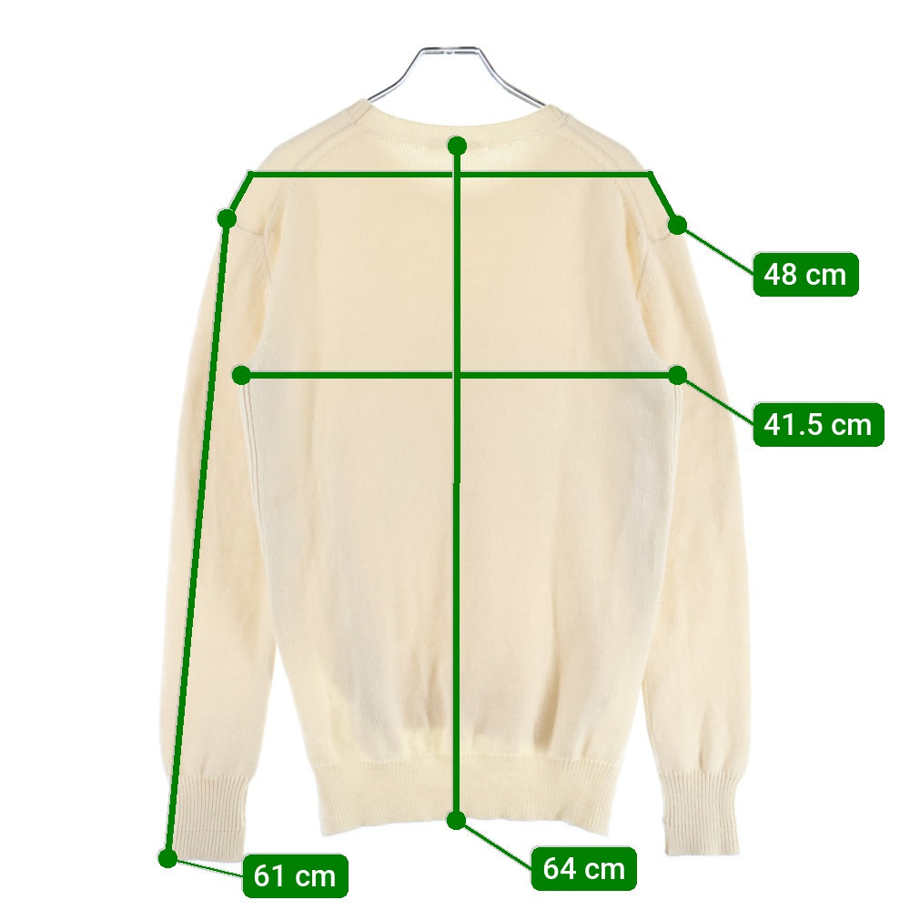 CELINE(セリーヌ) トリオンフ ロゴ刺繍 クルーネックカシミヤ長袖セーター ニット ベージュ