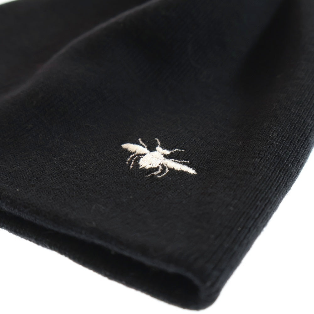 Dior HOMME(ディオールオム) BEE刺繍 ウールニットキャップ ニット帽 ブラック