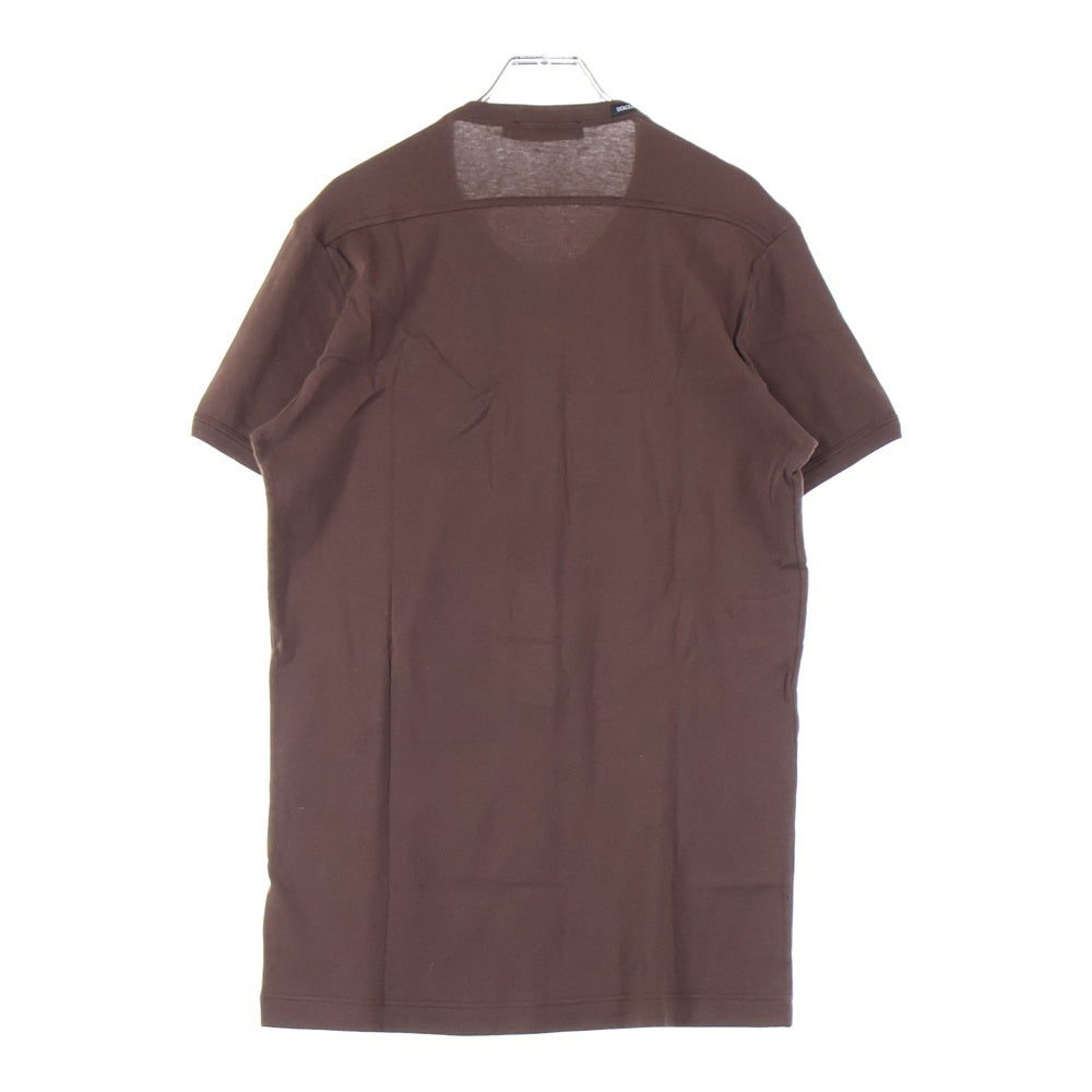 DOLCE & GABBANA(ドルチェアンドガッバーナ) ヘンリーネック半袖シャツ ブラウン