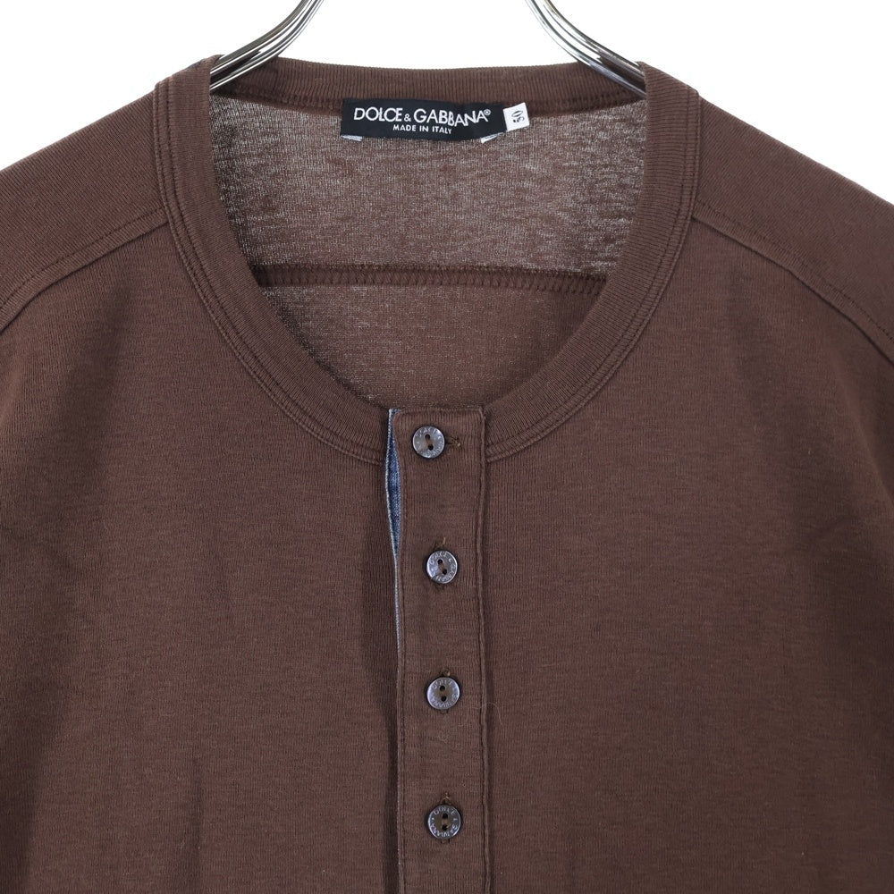 DOLCE & GABBANA(ドルチェアンドガッバーナ) ヘンリーネック半袖シャツ ブラウン