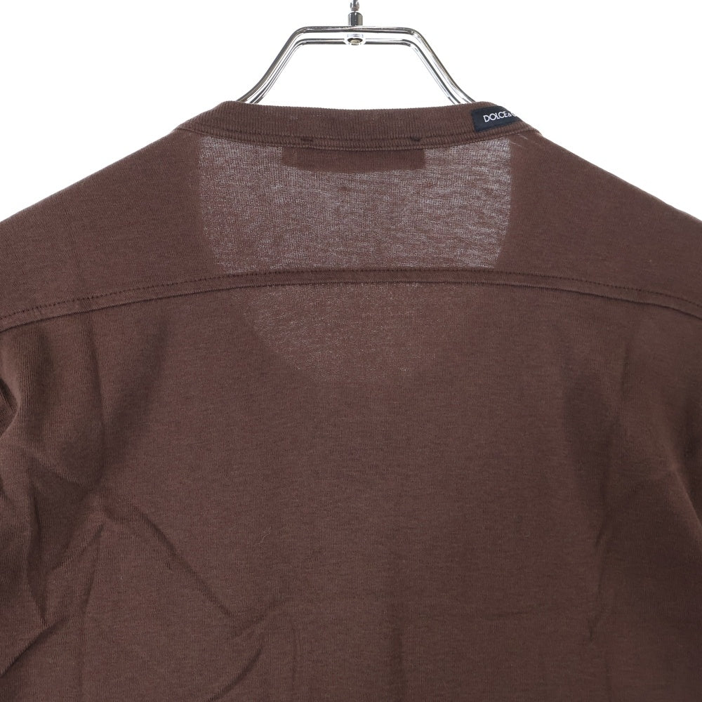 DOLCE & GABBANA(ドルチェアンドガッバーナ) ヘンリーネック半袖シャツ ブラウン