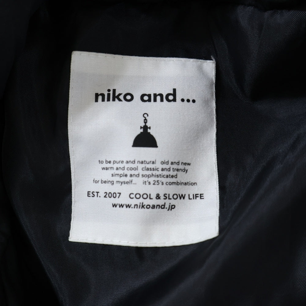 niko and(ニコアンド) ダウンベスト ブラック ナイロン
