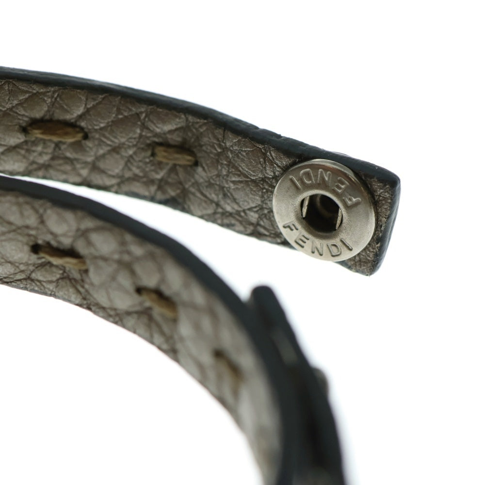 FENDI(フェンディ) セレリア ブレスレット グレー レザー シルバー金具