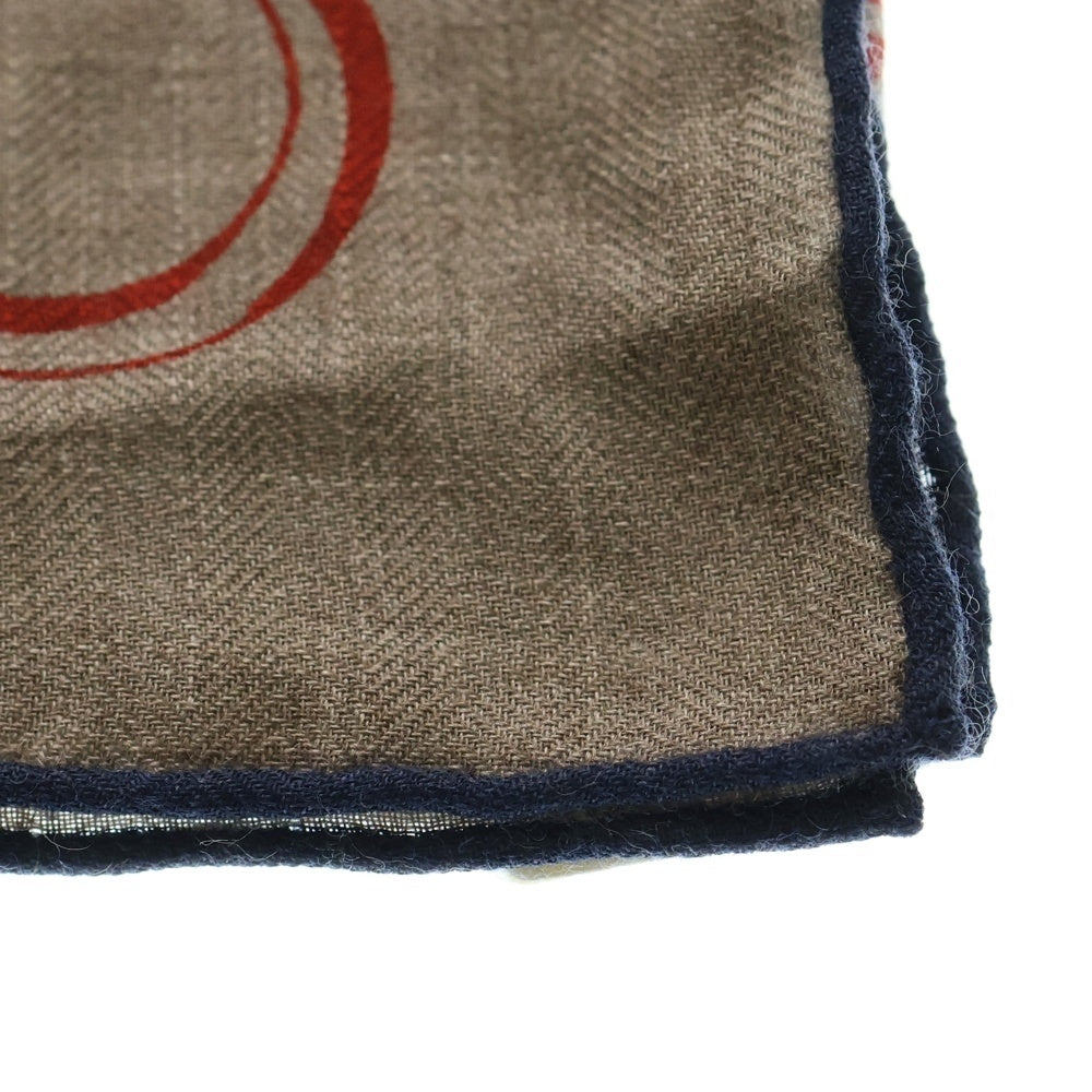 HERMES(エルメス) カレ140 LISTE EN CHAINES リスト アン シェーヌ スカーフ グレージュ カシミヤ×シルク