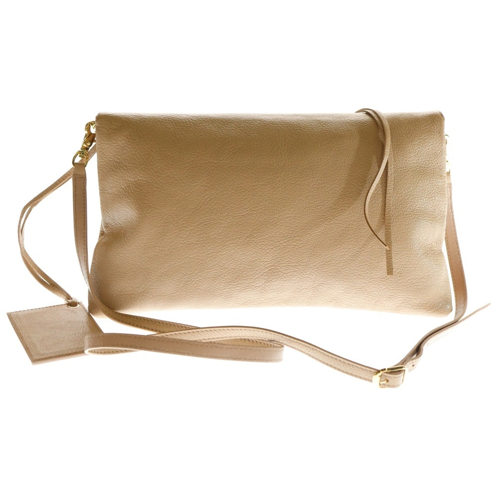 BALENCIAGA(バレンシアガ) クラシックメタリックエンベロープ ショルダーバッグ ピンクベージュ ゴールド金具 レザー 438791