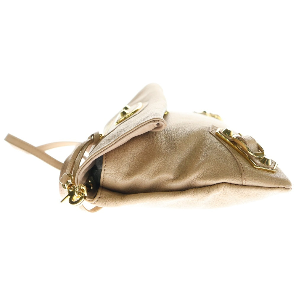 BALENCIAGA(バレンシアガ) クラシックメタリックエンベロープ ショルダーバッグ ピンクベージュ ゴールド金具 レザー 438791