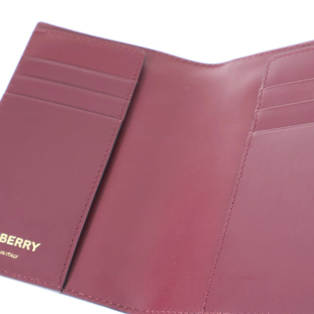 BURBERRY(バーバリー) パスポートケース パスポートカバー ブックカバー レッド バーガンディ レザー