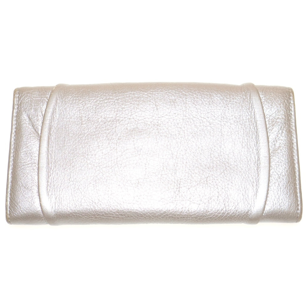 FURLA(フルラ) 二つ折り長財布 ロングウォレット カードケース シルバー レザー