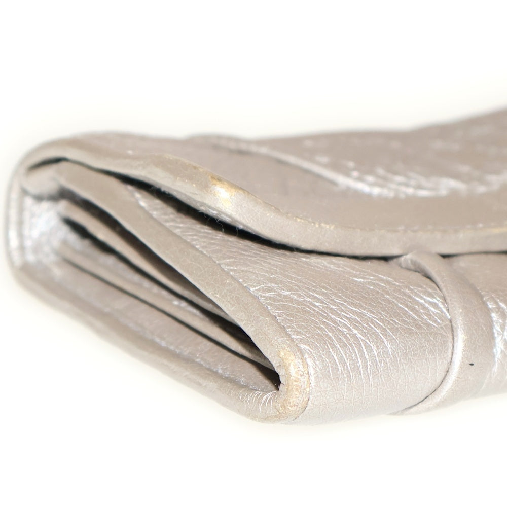 FURLA(フルラ) 二つ折り長財布 ロングウォレット カードケース シルバー レザー