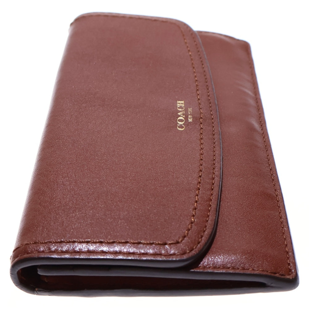 COACH(コーチ) 二つ折り長財布 ロングウォレット カードケース ブラウン レザー レディース