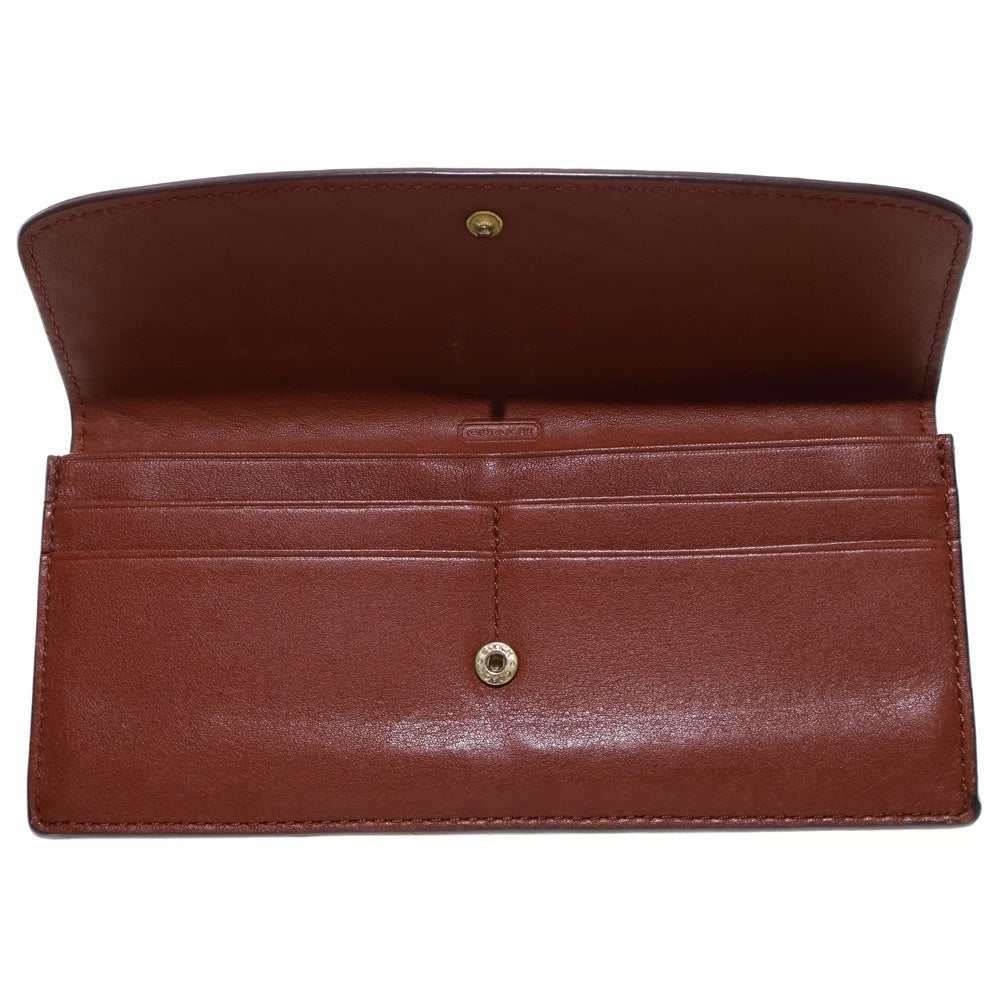 COACH(コーチ) 二つ折り長財布 ロングウォレット カードケース ブラウン レザー レディース