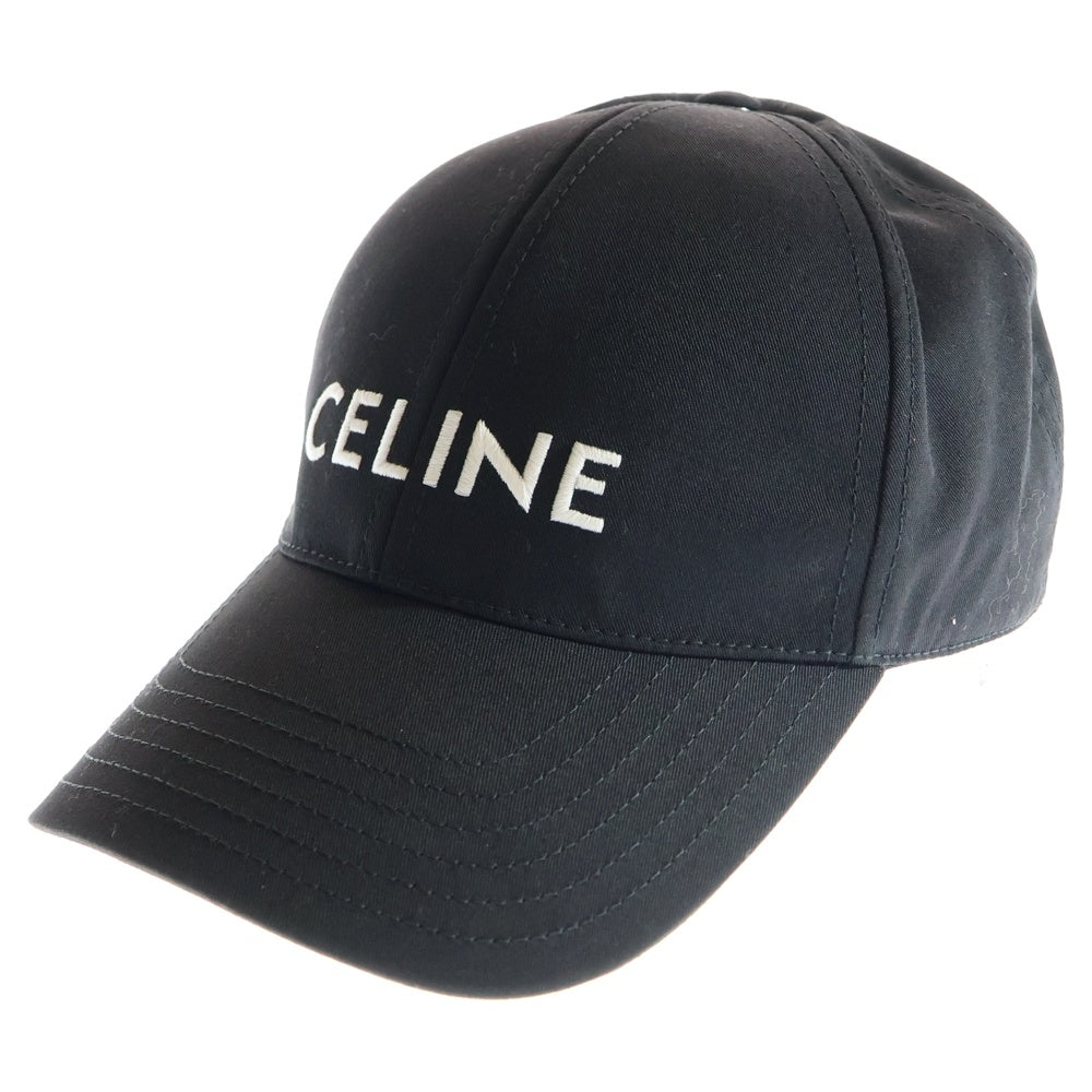 CELINE(セリーヌ) ロゴ刺繍ベースボールキャップ 帽子 ブラック M