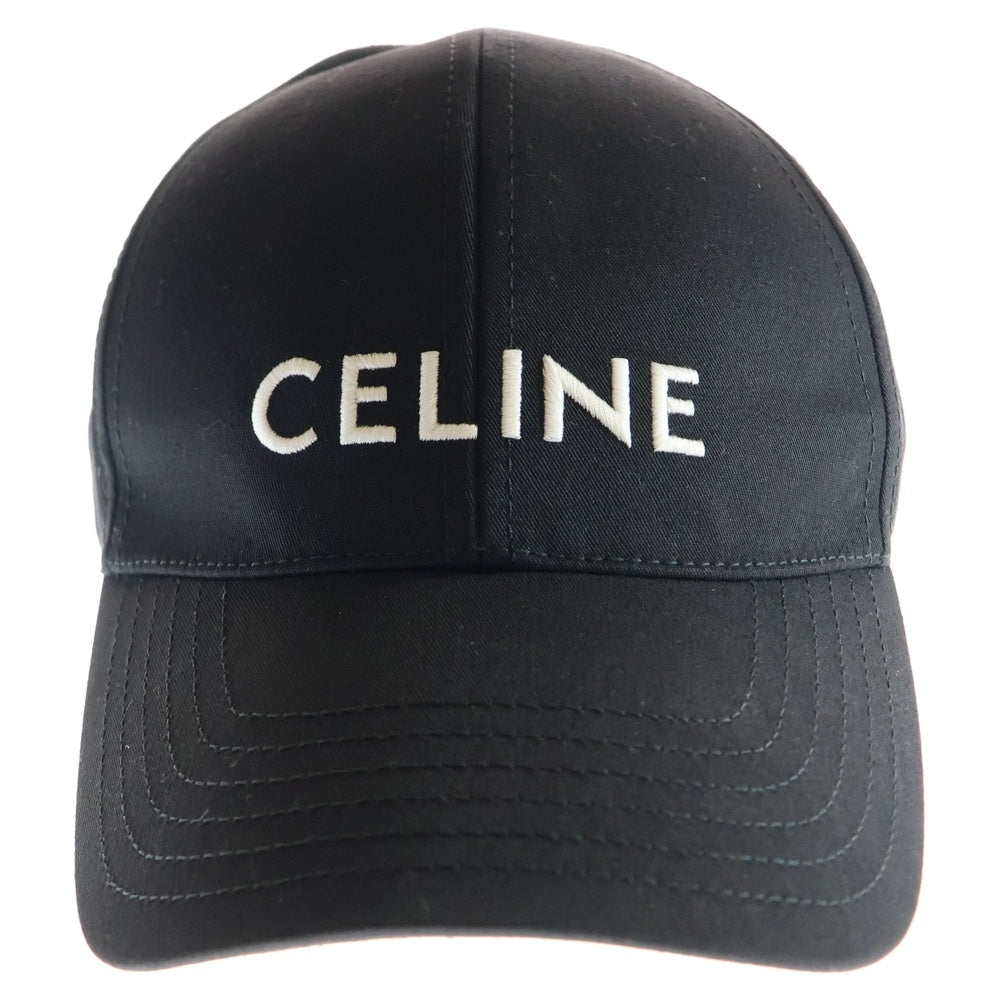 CELINE(セリーヌ) ロゴ刺繍ベースボールキャップ 帽子 ブラック M