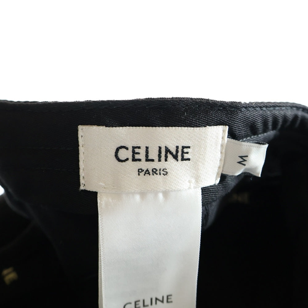 CELINE(セリーヌ) ロゴ刺繍ベースボールキャップ 帽子 ブラック M