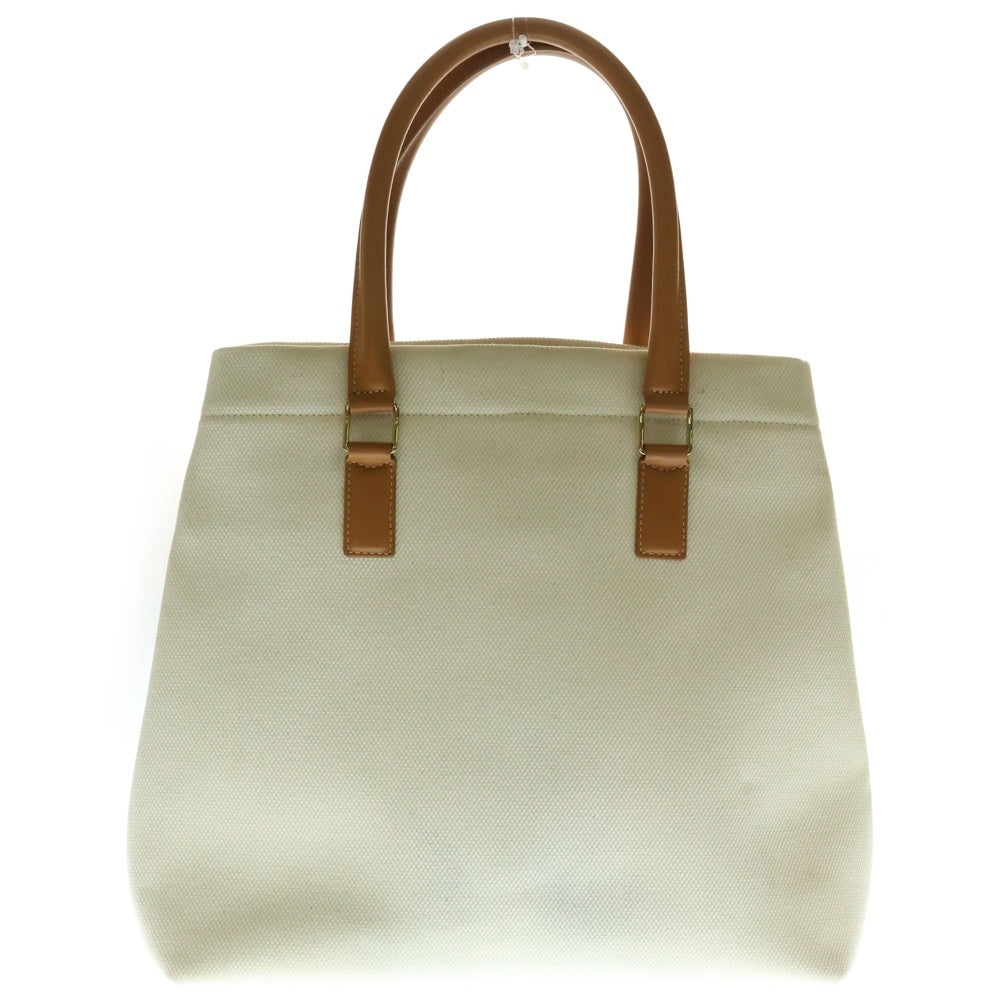 CELINE(セリーヌ) ホリゾンタル カバ トートバッグ ハンドバッグ アイボリー×ブラウン キャンバス×レザー