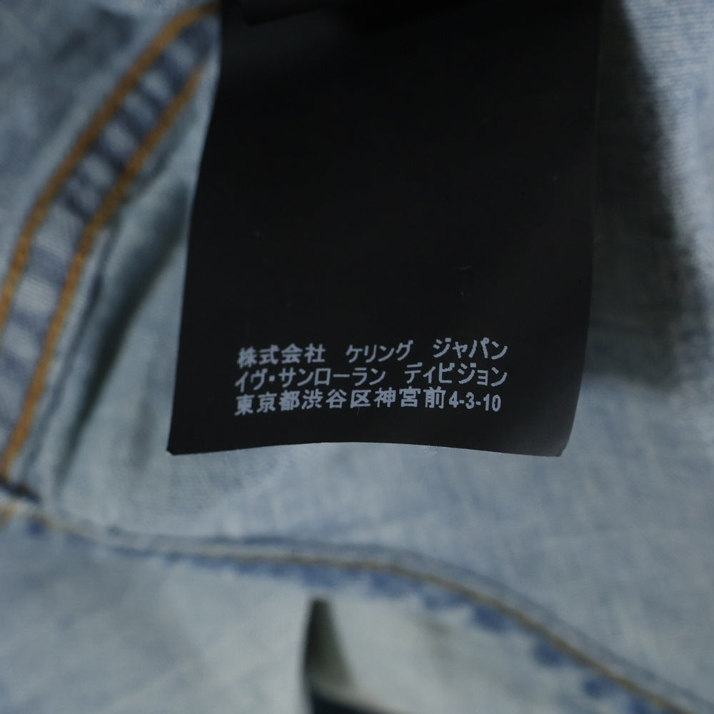 SAINT LAURENT PARIS(サンローランパリ) 18AW ウォッシュ加工 ウエスタン スナップボタン デニムシャツ インディゴ レディース 527493