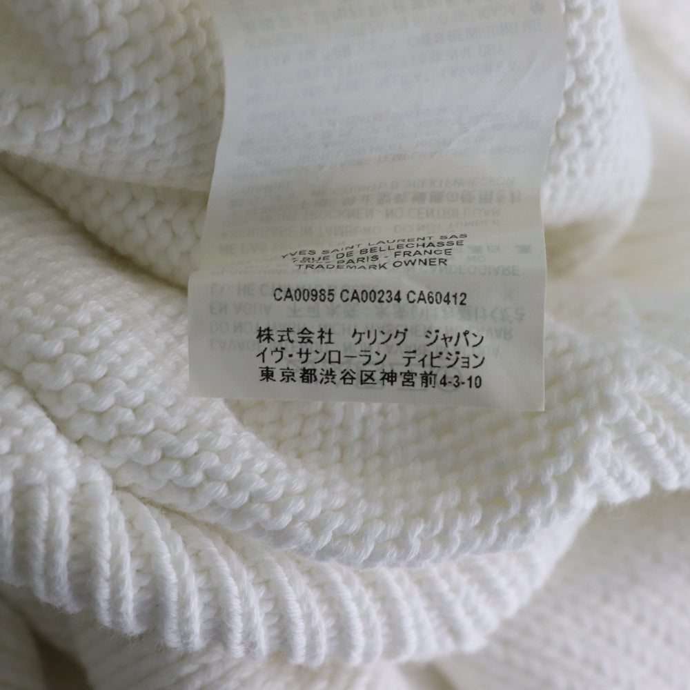 SAINT LAURENT PARIS(サンローランパリ) デストロイ加工クラッシュニット クルーネック長袖セーター ホワイト 604798 YALO2