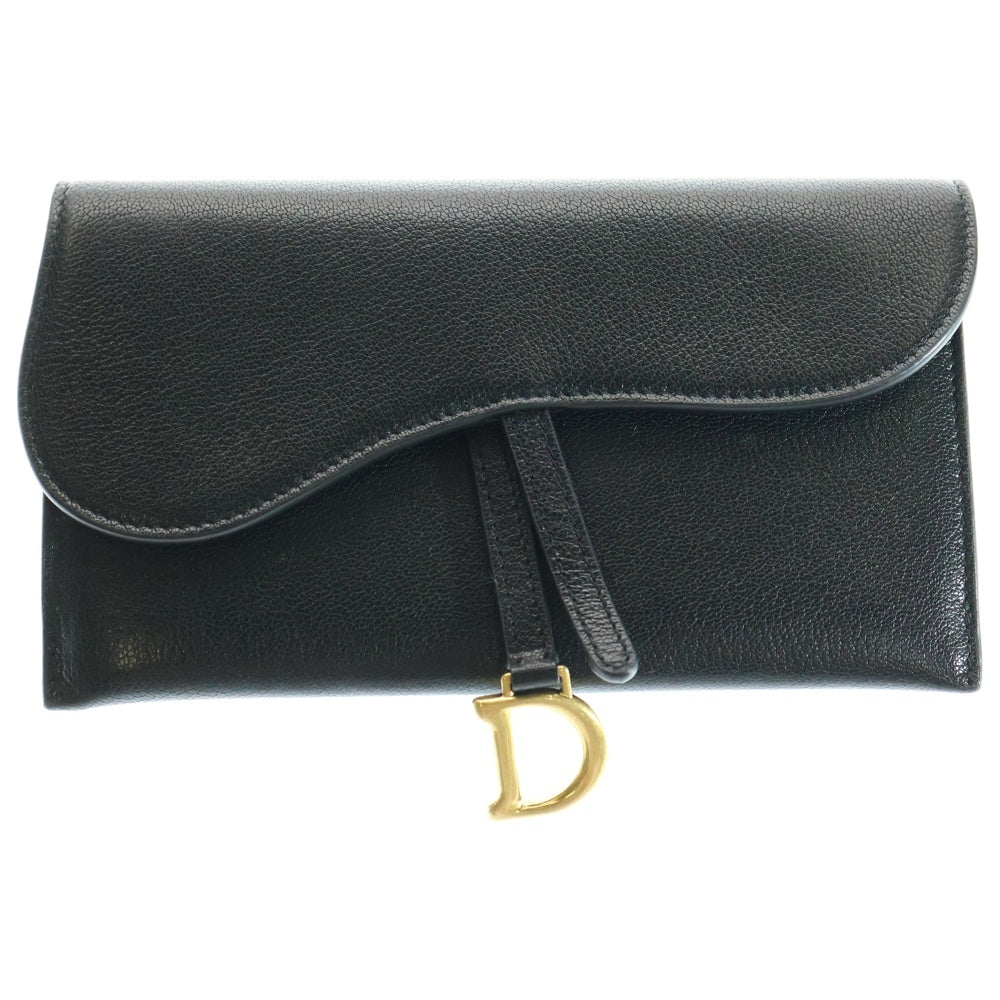 Christian Dior(クリスチャンディオール) サドル チェーンウォレット ショルダーバッグ ブラック ゴールド金具 レザー