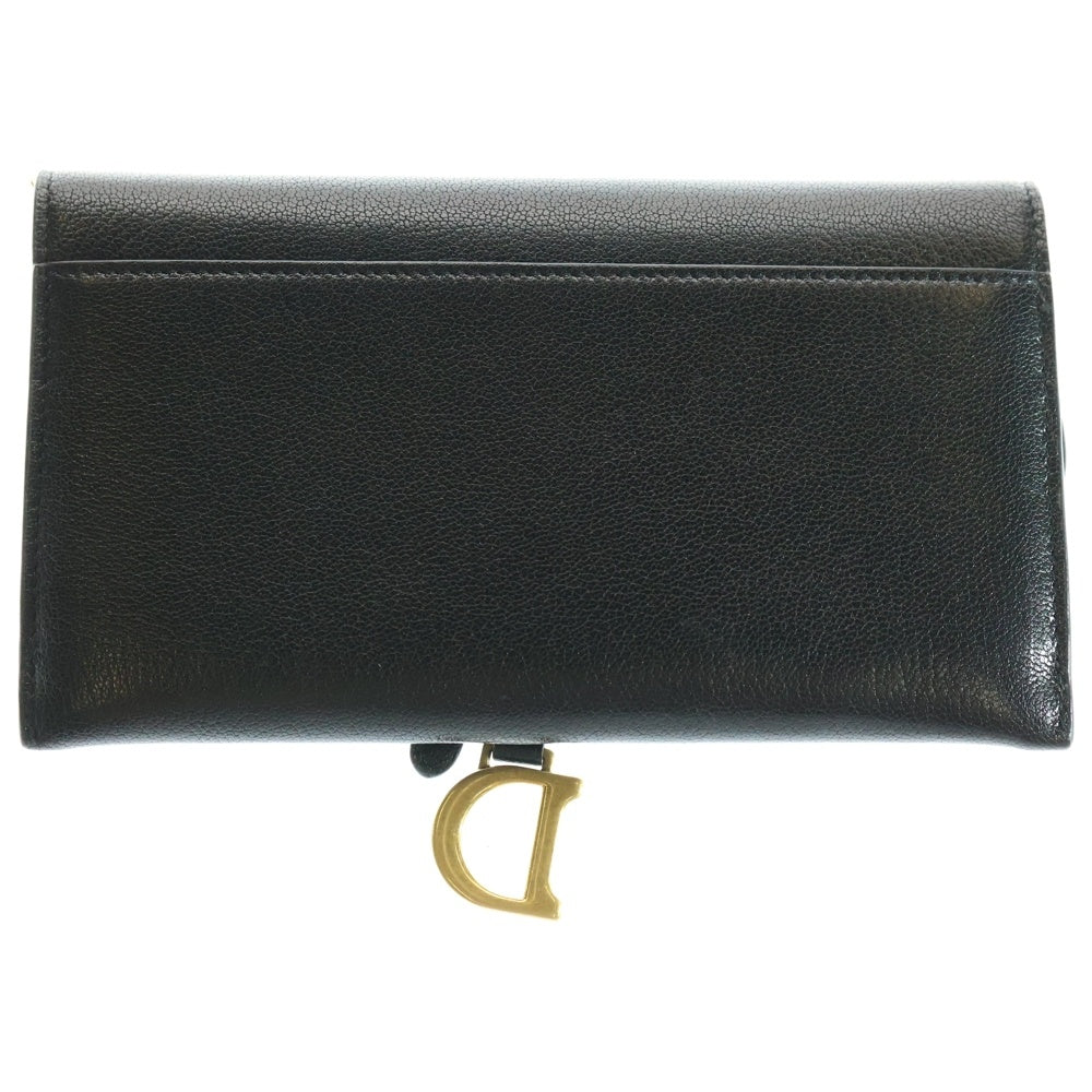 Christian Dior(クリスチャンディオール) サドル チェーンウォレット ショルダーバッグ ブラック ゴールド金具 レザー