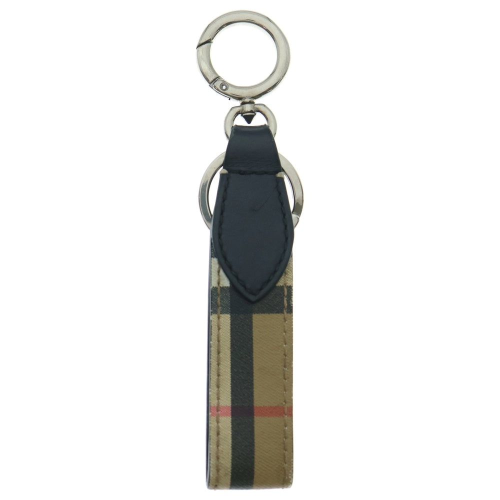 BURBERRY(バーバリー) キーリング キーホルダー バッグチャーム ノバチェック ベージュ シルバー金具