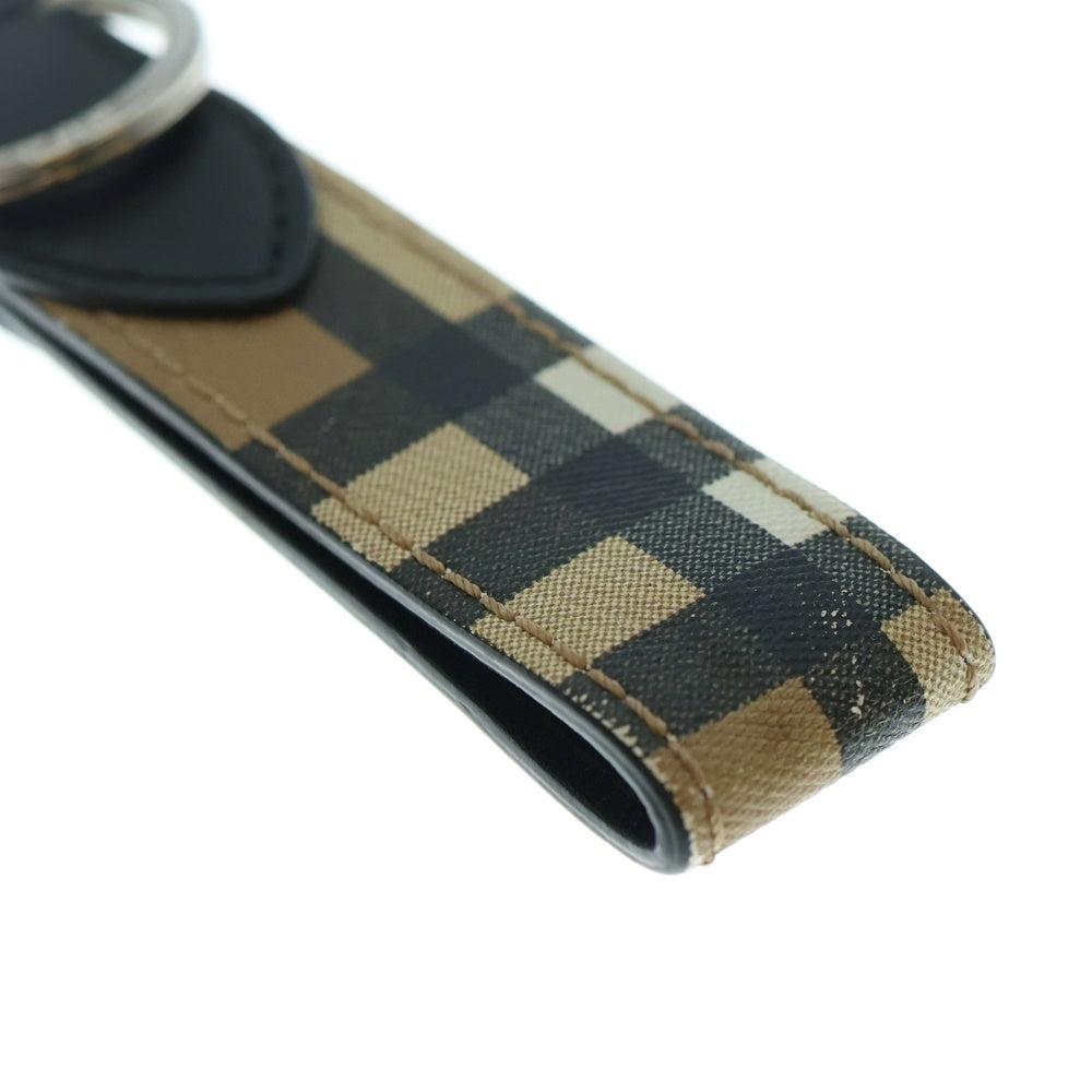 BURBERRY(バーバリー) キーリング キーホルダー バッグチャーム ノバチェック ベージュ シルバー金具