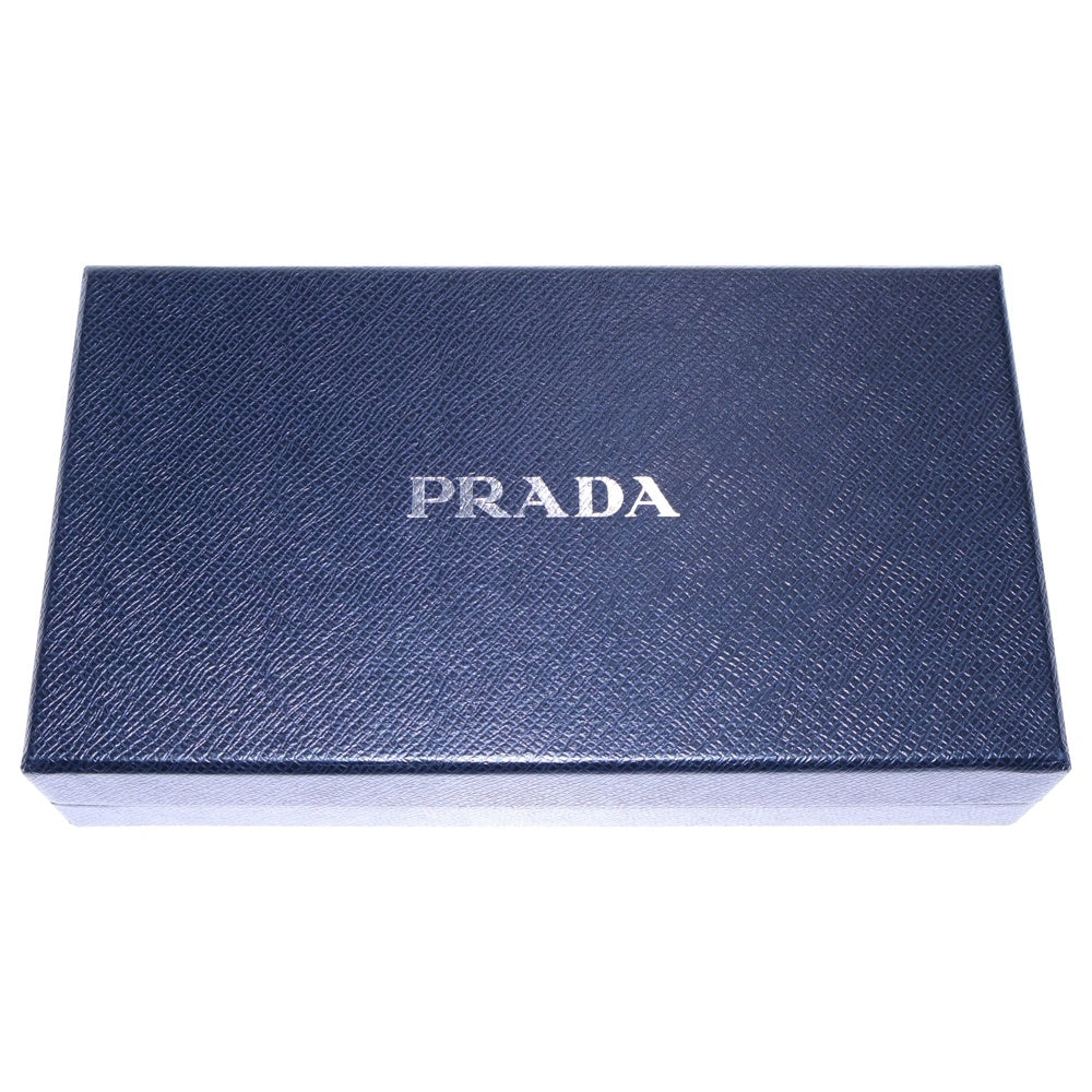 PRADA(プラダ) サフィアーノレザー ロゴプレート リボン ラウンドファスナー ロングウォレット 長財布 ゴールド金具 ブラック 1M0506