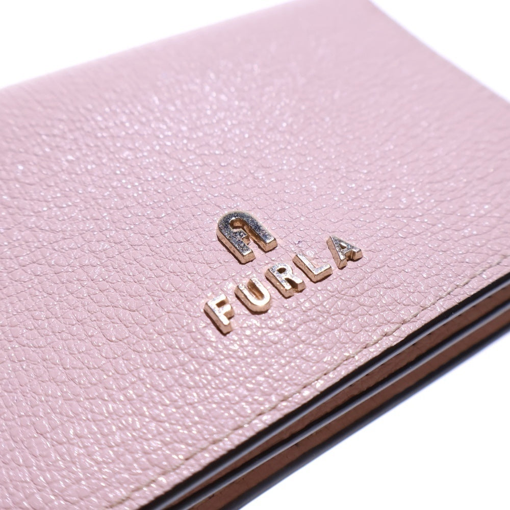 FURLA(フルラ) カードケース 名刺入れ 財布 ライトピンク ゴールド金具 レザー レディース