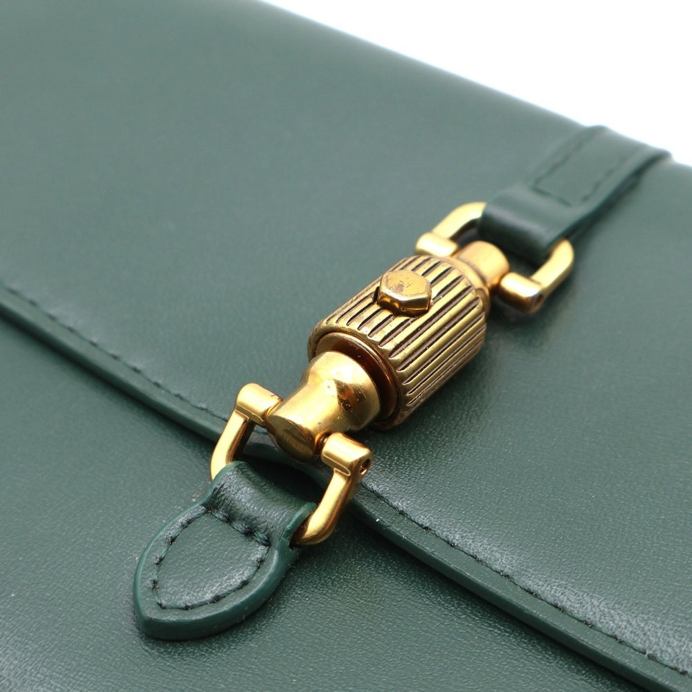 CHARLES&KEITH(チャールズ&キース) ロングウォレット 長財布 カードケース グリーン レザー ゴールド金具