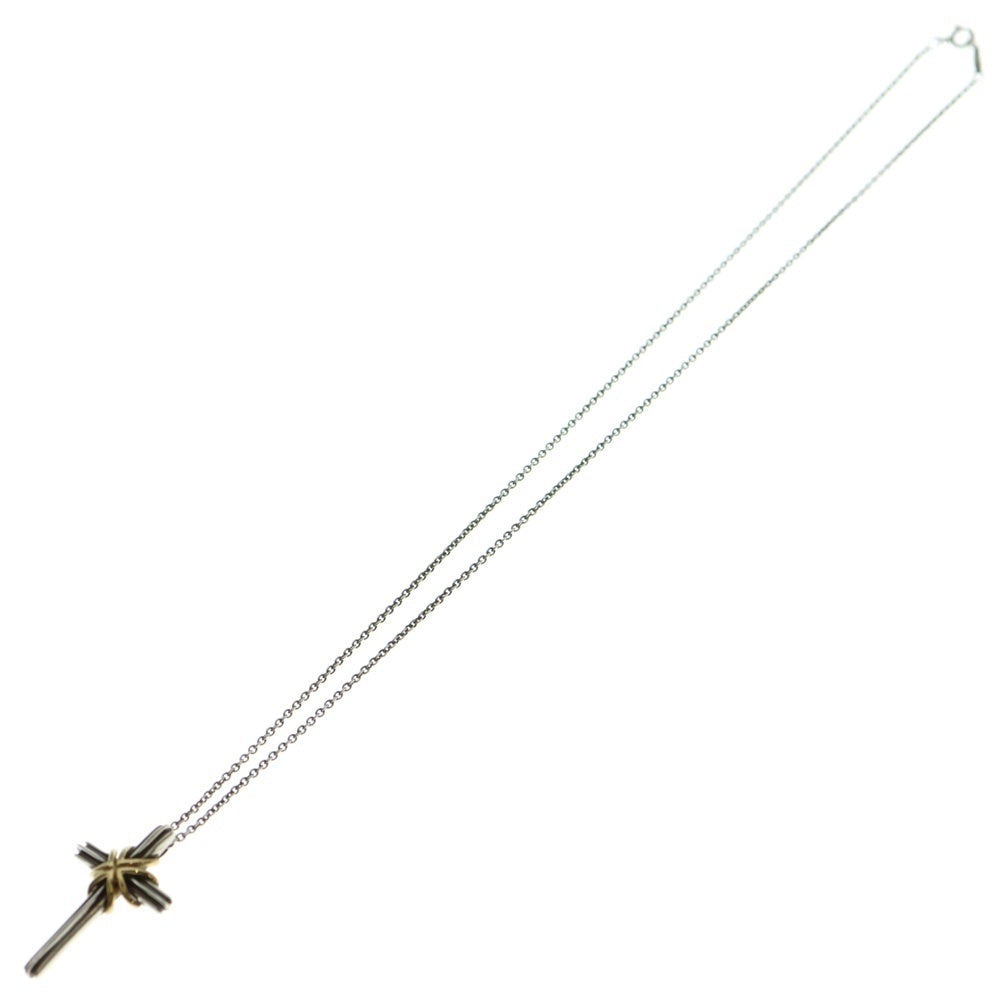 TIFFANY & Co.(ティファニー) シグネチャー クロス ネックレス ペンダント チェーン シルバー 925×K18 7.3g