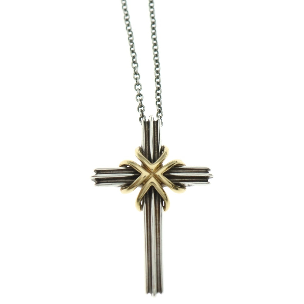 TIFFANY & Co.(ティファニー) シグネチャー クロス ネックレス ペンダント チェーン シルバー 925×K18 7.3g
