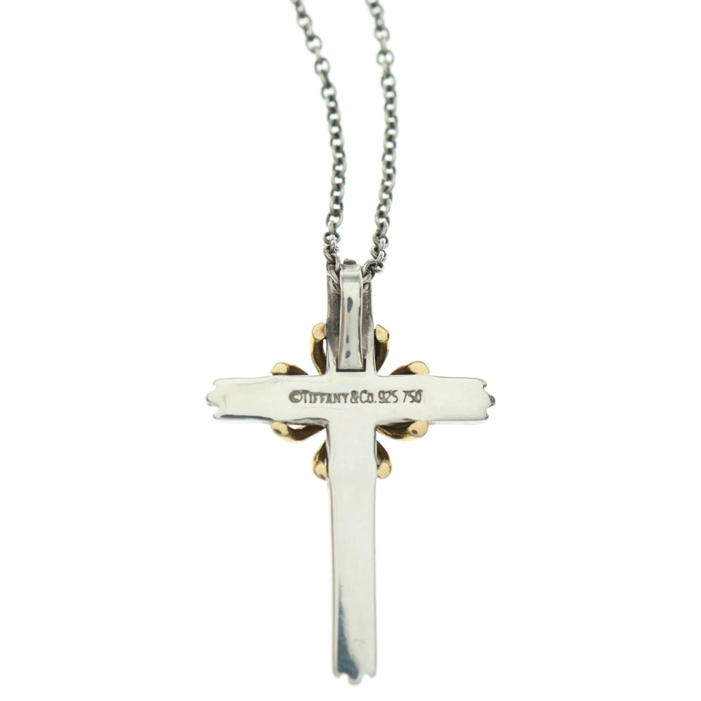 TIFFANY & Co.(ティファニー) シグネチャー クロス ネックレス ペンダント チェーン シルバー 925×K18 7.3g