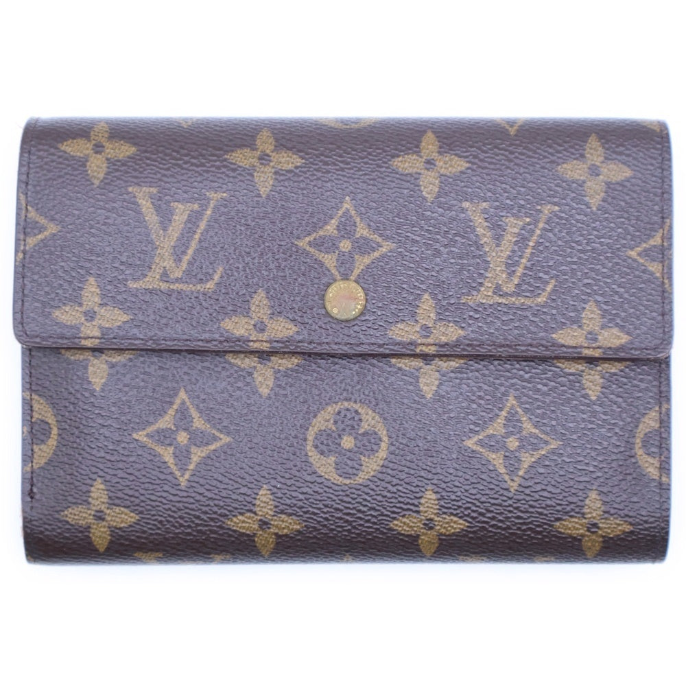 LOUIS VUITTON(ルイヴィトン) ポルトトレゾールエテュイ モノグラム PVC コンパクトウォレット 三つ折り財布 ゴールド金具 ブラウン M61200