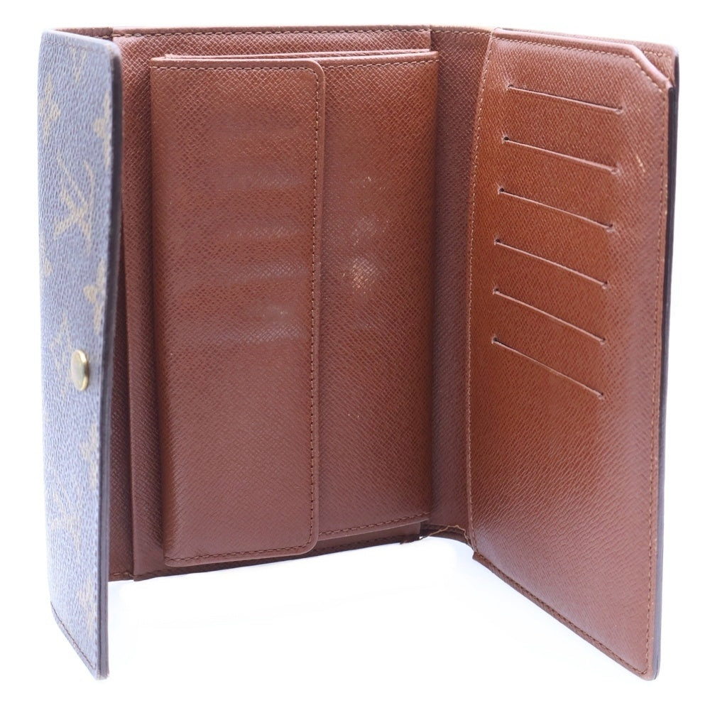 LOUIS VUITTON(ルイヴィトン) ポルトトレゾールエテュイ モノグラム PVC コンパクトウォレット 三つ折り財布 ゴールド金具 ブラウン M61200