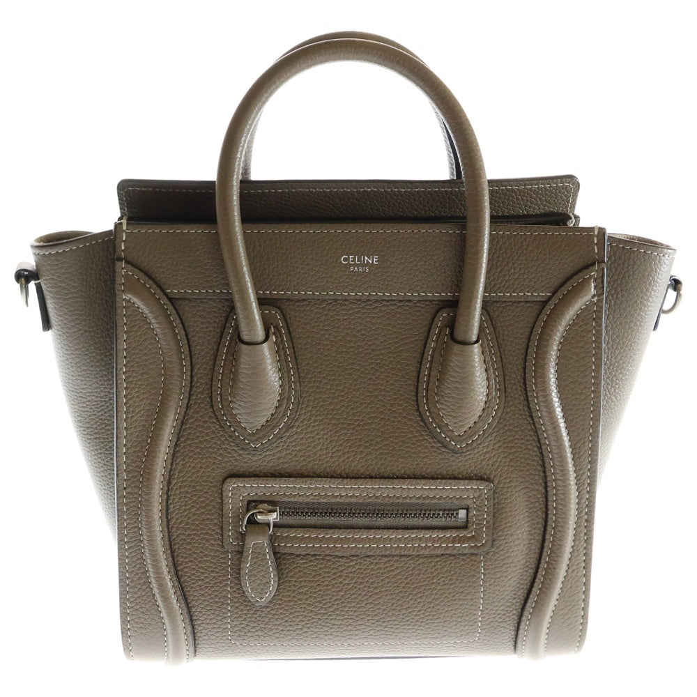 CELINE(セリーヌ) ラゲージ ナノ ブラウン レザー 2wayバッグ ハンドバッグ ショルダーバッグ
