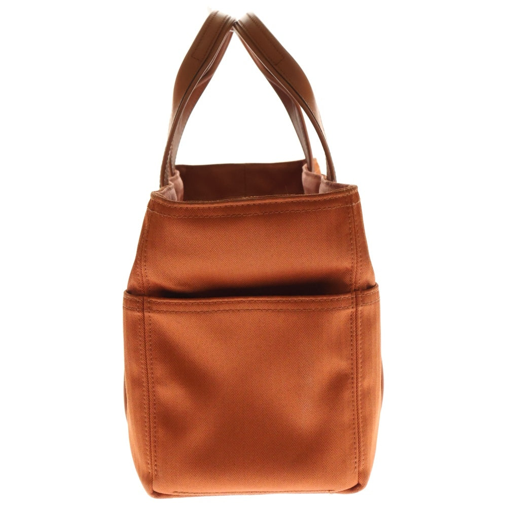 HERMES(エルメス) アカプルコPM オレンジ ハンドバッグ トワルシェブロンバッグ シルバー金具