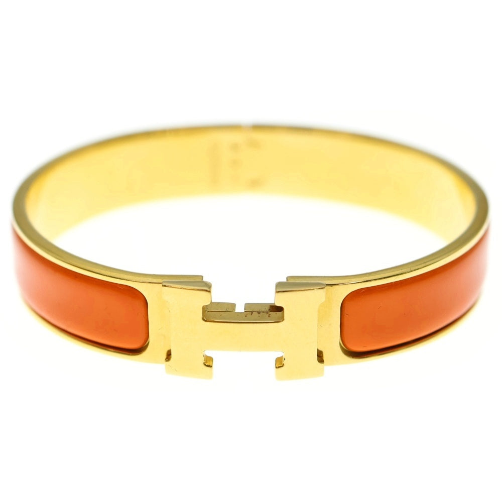 HERMES(エルメス) クリッククラックH PM オレンジ×ゴールド バングル