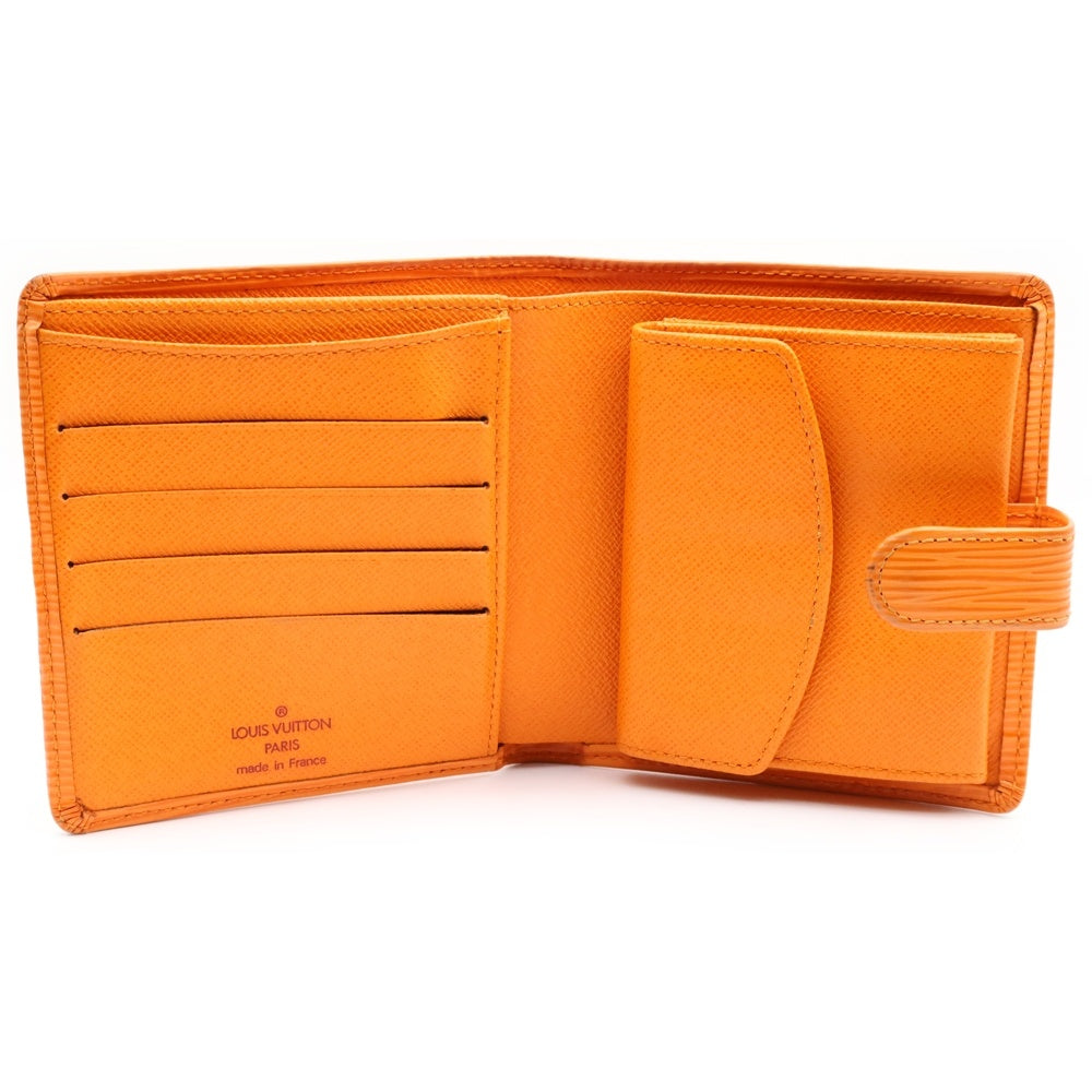 LOUIS VUITTON(ルイヴィトン) エピ ポルトビエコンパクト コンパクトウォレット 二つ折り財布 レザー ゴールド金具 オレンジ M6355H