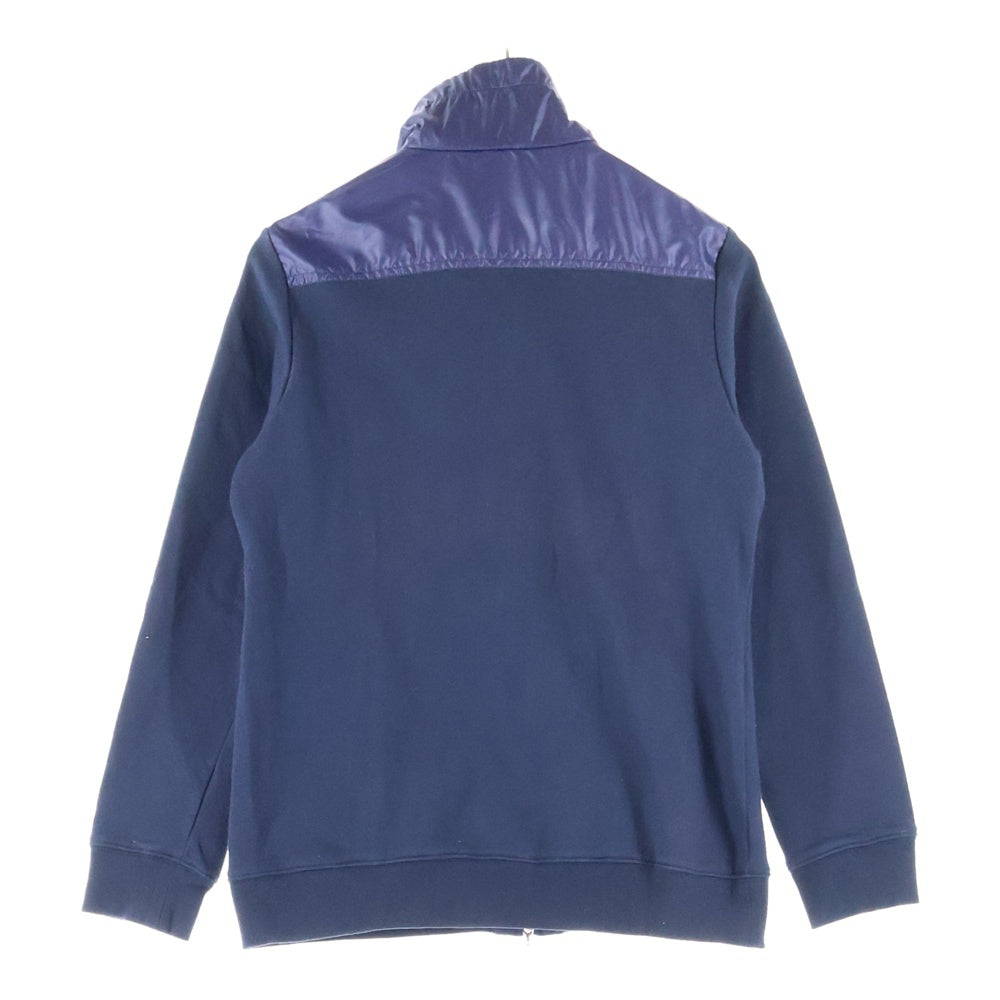 23区(ニジュウサンク) ナイロン切り替え フロント刺繍 ジップアップジャケット ネイビー