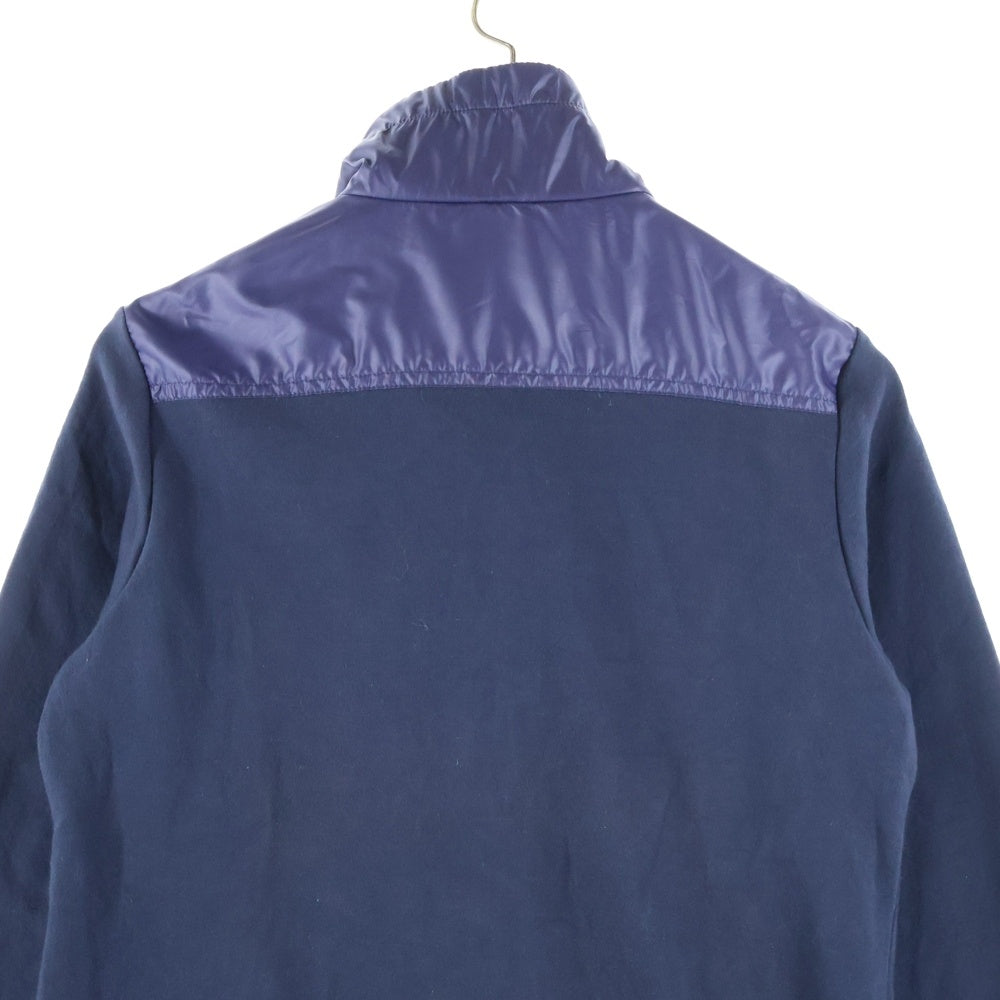 23区(ニジュウサンク) ナイロン切り替え フロント刺繍 ジップアップジャケット ネイビー