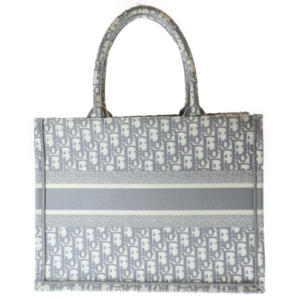 Christian Dior(クリスチャンディオール) ブックトートミディアム グレー キャンバス ハンドバッグ トートバッグ オブリーク