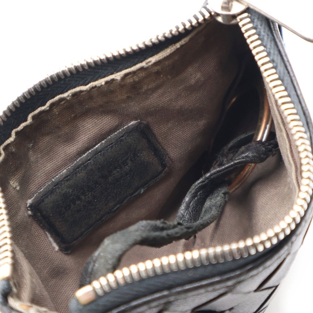 BOTTEGA VENETA(ボッテガヴェネタ) イントレチャート キーケース ポーチ コインケース ブラック シルバー金具 レザー